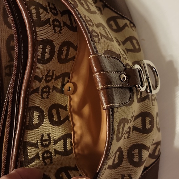 Vintage Etienne Aigner Logo Purse Shoulder Bag 5 Compartment 8x14 - Picture 3 of 9